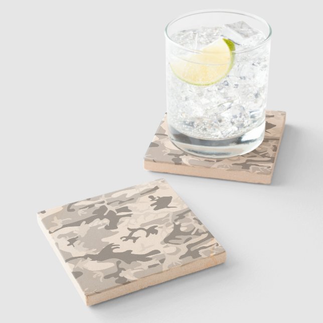 Porta-copo De Pedra Camuflagem de Cinzas de inverno, Militar, Exército (Lateral)