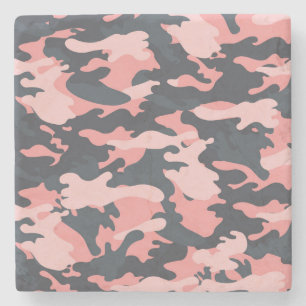 Porta-copo De Pedra Camuflagem rosa: Padrão clássico de vinheta