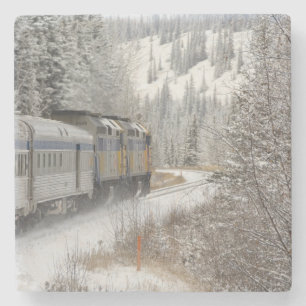 Porta-copo De Pedra Canadá, Alberta. Trem de neve da VIA Rail entre