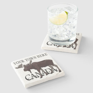 Porta-copo De Pedra Canadá Porta copos Moose Art Canadá Coasters