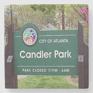 Porta-copo De Pedra Candler Park Sign, Candler Park, Porta copos Atlan