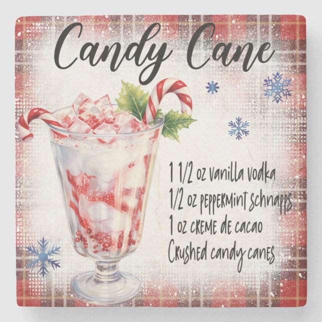 Porta-copo De Pedra Candy Cane Recipe Porta copos Marble (Frente)