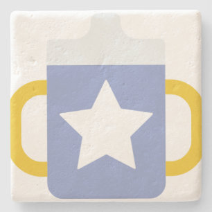 Porta-copo De Pedra caneca azul-estrela