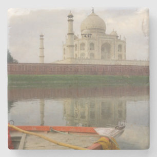 Porta-copo De Pedra Canoa na água com Taj Mahal, Agra, Índia