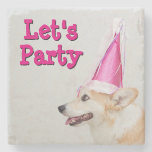 Porta-copo De Pedra Cão do Corgi de Galês do Pembroke do aniversári