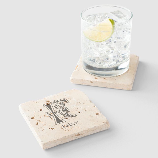 Porta-copo De Pedra Capital Decorativo Botânico Medieval F (Lateral)