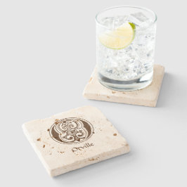 Porta-copo De Pedra Capital Decorativo Botânico Medieval O