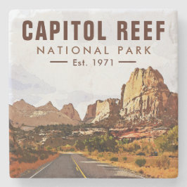 Porta-copo De Pedra Capitol Reef National Park Utah Desert Watercolor