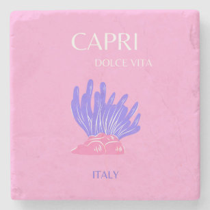 Porta-copo De Pedra Capri, Itália, Pré-disquete, rosa