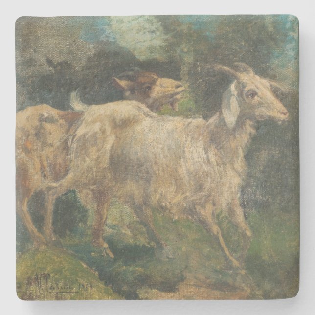 Porta-copo De Pedra Caprinos (por Vincenzo Caprile) (Frente)