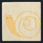 Porta-copo De Pedra Caracol Amarelo no Fundo do Creme<br><div class="desc">Este caracol amarelo é muito mais bonito que caracóis reais! Impressão Chariklia Zarris encantadora,  o fundo creme se mistura bem com a cor amarela do caracol. Um excelente para colocar na parede do quarto de uma criança!</div>