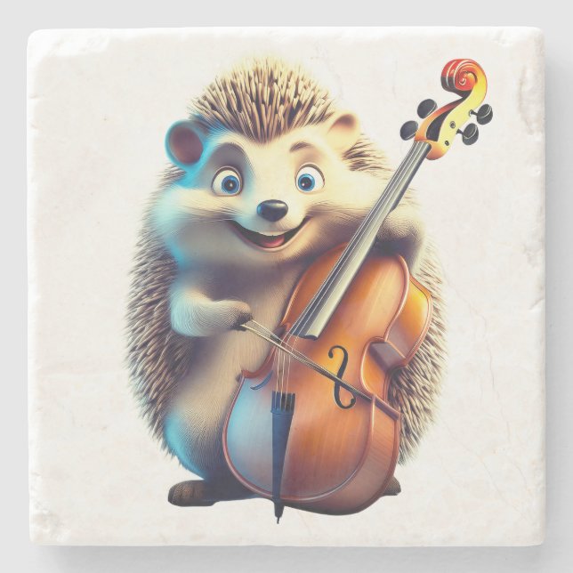 Porta-copo De Pedra Caricatura, Cartoon, Ilustração Um musical (Frente)