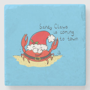 Porta-copo De Pedra Caricatura de Papais noeis de Natal Engraçado