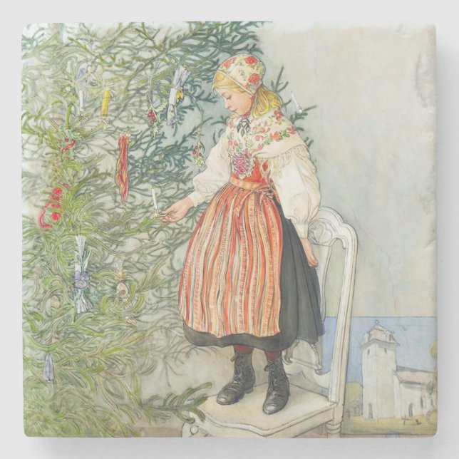 Porta-copo De Pedra Carl Larsson Christmas Tree (Frente)
