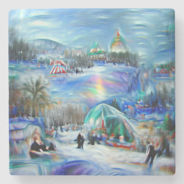 Porta-copo De Pedra Carnaval de inverno