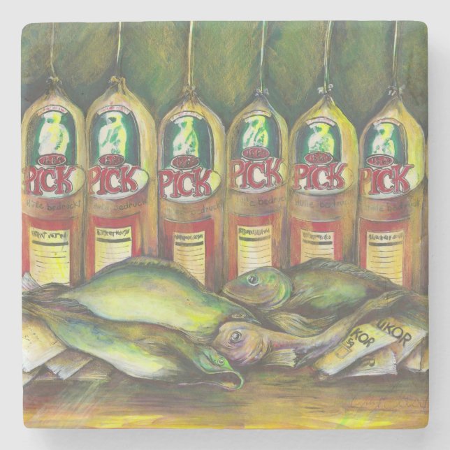 Porta-copo De Pedra Carne doce (Frente)