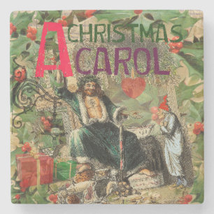 Porta-copo De Pedra Carol Scrooge Art Impressão Trabalho de arte