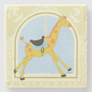 Porta-copo De Pedra Carousel Giraffe de June Erica Vess