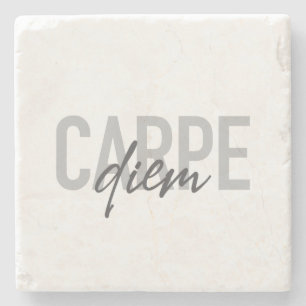 Porta-copo De Pedra Carpe Diem design moderno, simples, urbano, legal
