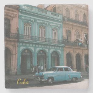 Porta-copo De Pedra Carro Clássico Turquesa Antigo Havana Cuba Colonia