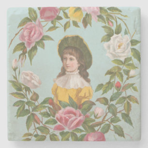 Porta-copo De Pedra Cartão de São Valentim Kitsch Vintage Alemão, 1884