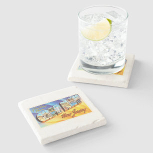 Porta-copo De Pedra Cartão-postal da Viagens vintage NJ Cape May New J