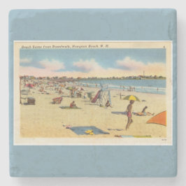 Porta-copo De Pedra Cartão-postal Vintage Hampton Beach