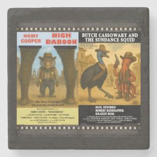 Porta-copo De Pedra Cartaz de Paródia de Filme Animal Ocidental