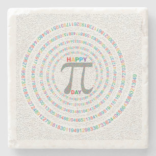 Porta-copo De Pedra Cartaz do Dia do Pi Feliz – Arte Moderna de Parede