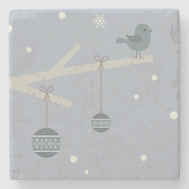 Porta-copo De Pedra Cartografia de pássaros-do-mato (Frente)