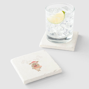 Porta-copo De Pedra Cartoon de renas