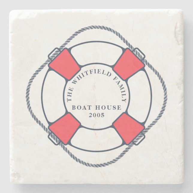 Porta-copo De Pedra Casa de Nado Náutico Personalizada (Frente)