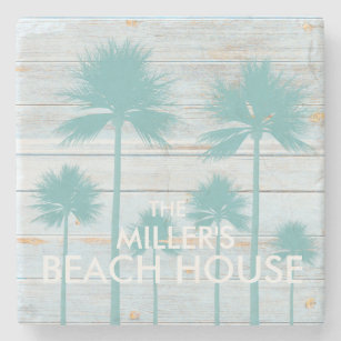 Porta-copo De Pedra Casa de praia personalizada da palmeira