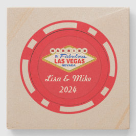 Porta-copo De Pedra Casados em Vegas Poker Chip Suporte de Pedra