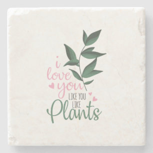 Porta-copo De Pedra Casal Arte Eu Te Amo Você Gosta De Plantas