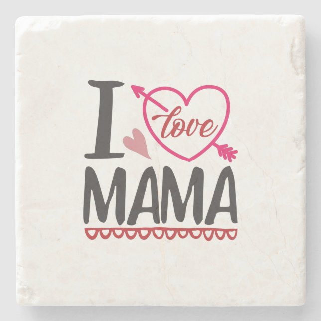 Porta-copo De Pedra Casal presente que amo mamãe (Frente)