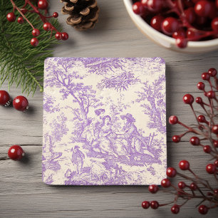 Porta-copo De Pedra Casal Romântico Vintage Roxo Toile de Jouy