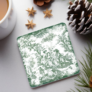 Porta-copo De Pedra Casal verde-para-jouy impresso