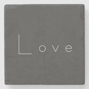 Porta-copo De Pedra Casamento de Amor Branco de na moda Cinza