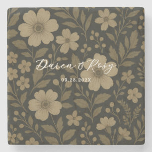 Porta-copo De Pedra Casamento Floral Do Armazém Russo De Algodão Escur