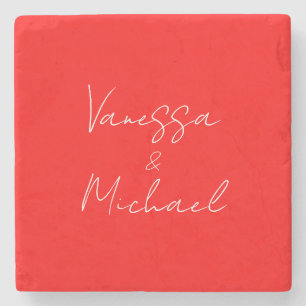 Porta-copo De Pedra Casamento personalizado do nome da caligrafia prof