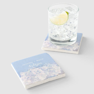 Porta-copo De Pedra Casamento Personalizado Romântico Hydrangeas