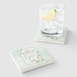 Porta-copo De Pedra Casamento Religioso Aniversário Fé Esperança Amor