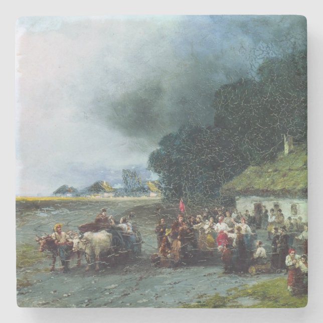 Porta-copo De Pedra Casamento Tradicional Ucraniano (Ucrânia) (Casamen (Frente)