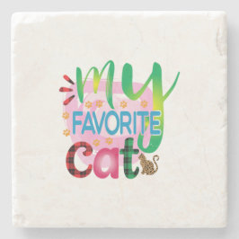 Porta-copo De Pedra Cat Art Meu Gato Favorito