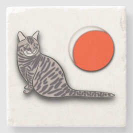 Porta-copo De Pedra Cat encontra a lua completa