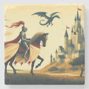Porta-copo De Pedra Cavaleiro Medieval/dragão/fantasia do castelo