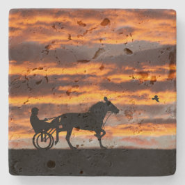 Porta-copo De Pedra Cavalo de Corrida Trotador Standardbred Stone Coas