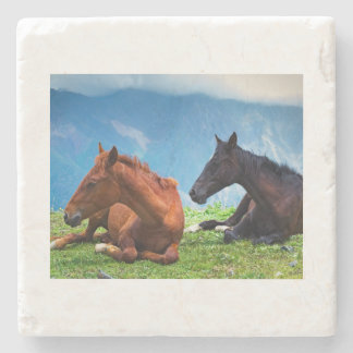 Porta-copo De Pedra Cavalos Moody Mountain: Uma Viagem de Arte Refinad
