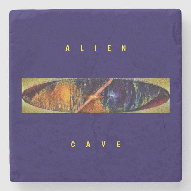 Porta-copo De Pedra Caverna Alien - Roxo  (Frente)